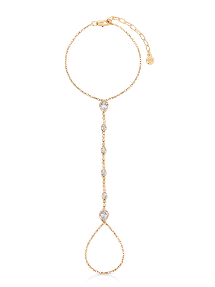 ETTIKA Dripping Crystal 18kt Hand Chain