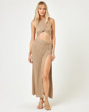 LSPACE Heart of Gold Metallic Knit Maxi Skirt-The Shop Laguna Beach