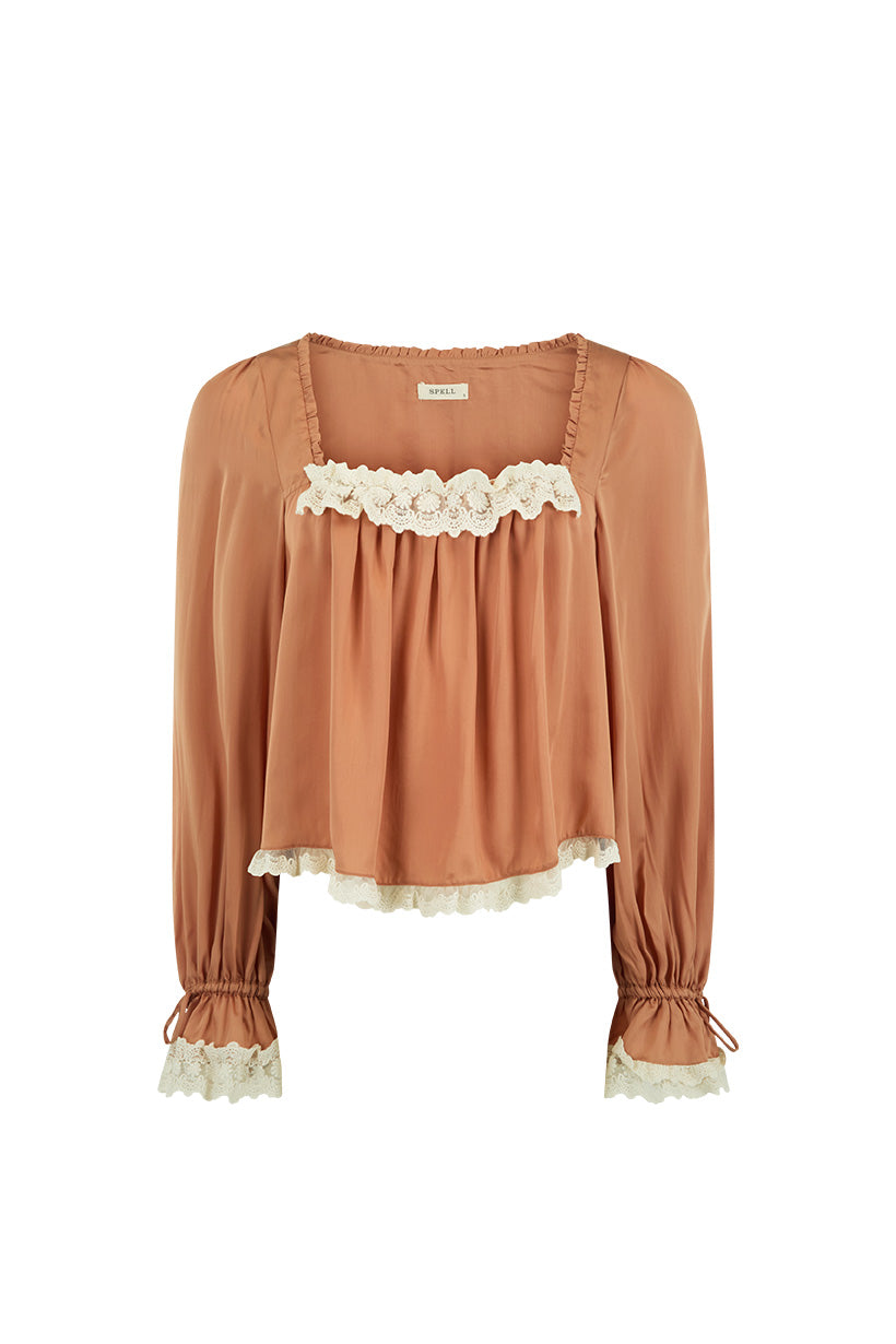 SPELL • HOMECOMING Poison Peach Blouse-The Shop Laguna Beach