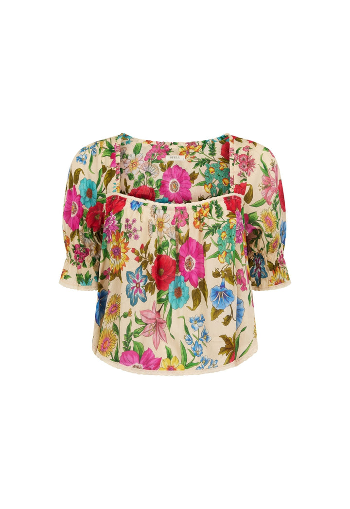 SPELL • HOMECOMING Valley of the Dolls Short Sleeve Blouse-The Shop Laguna Beach