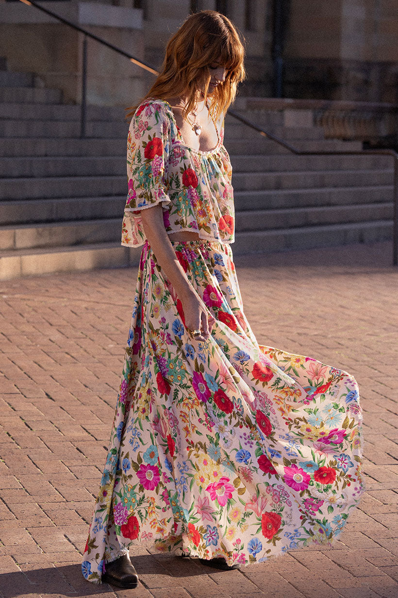 SPELL • HOMECOMING Valley of the Dolls Maxi Skirt-The Shop Laguna Beach