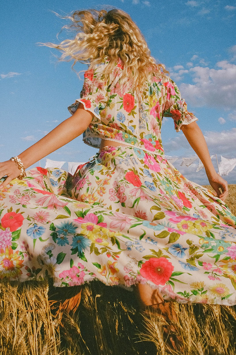SPELL • HOMECOMING Valley of the Dolls Maxi Skirt-The Shop Laguna Beach
