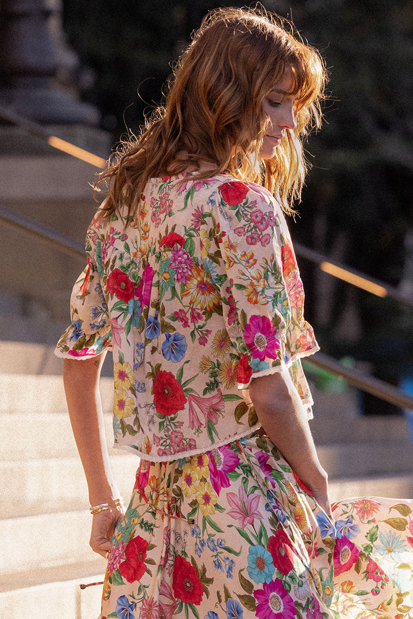 SPELL • HOMECOMING Valley of the Dolls Short Sleeve Blouse-The Shop Laguna Beach
