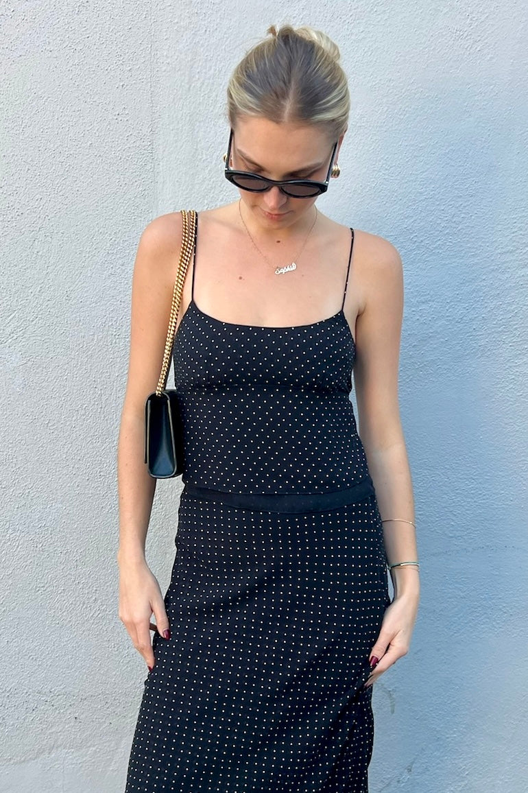KEEN THE LABEL Beau Polka Dot Buttoned Tank-The Shop Laguna Beach