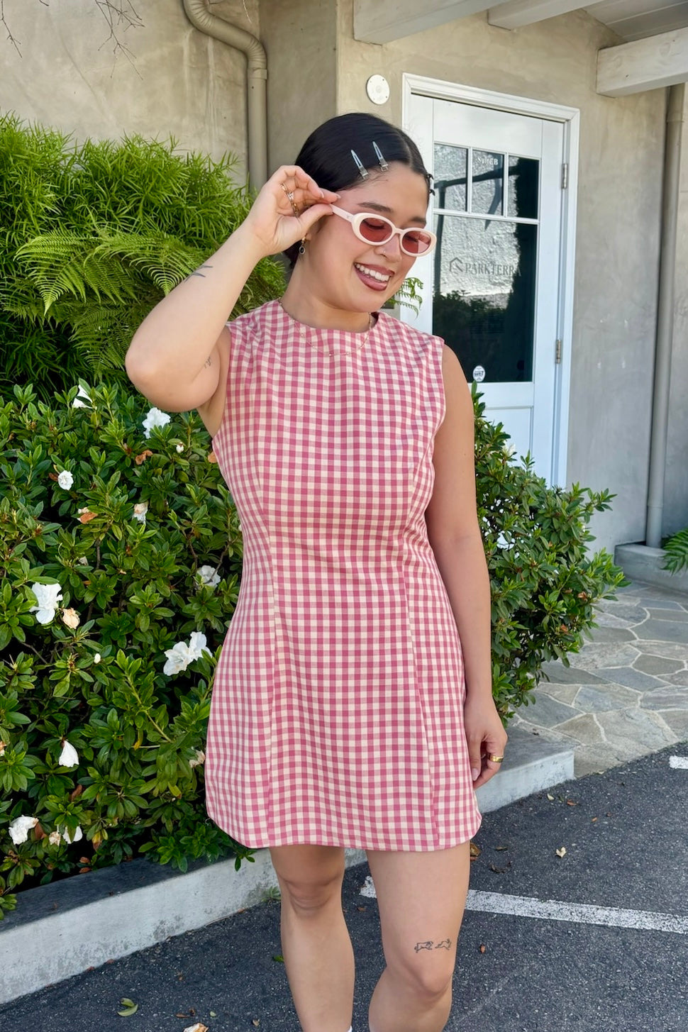 KEEN THE LABEL Valeria Gingham Mini Dress-The Shop Laguna Beach