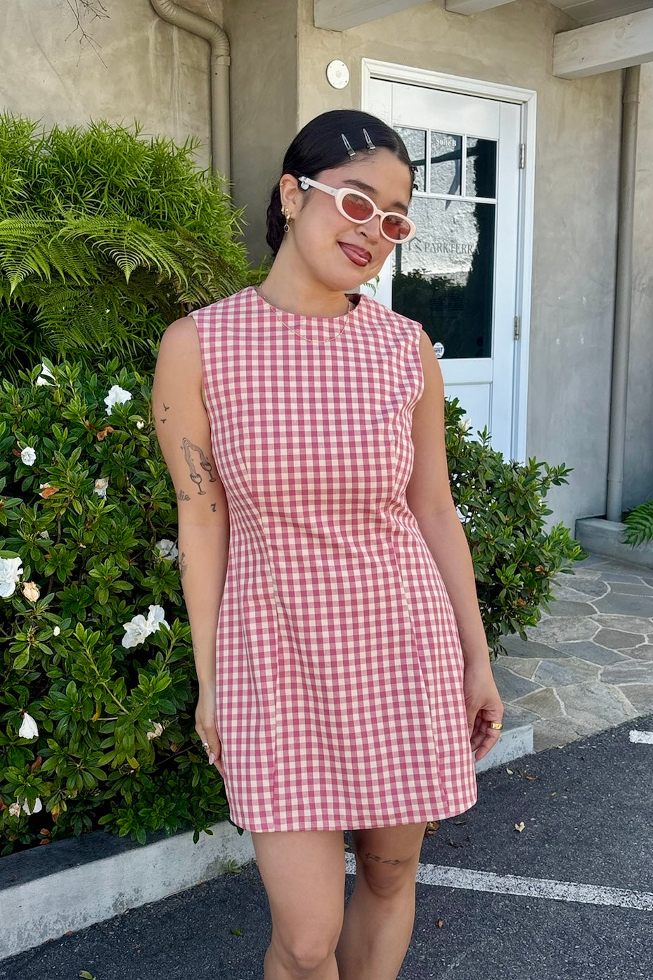 KEEN THE LABEL Valeria Gingham Mini Dress-The Shop Laguna Beach