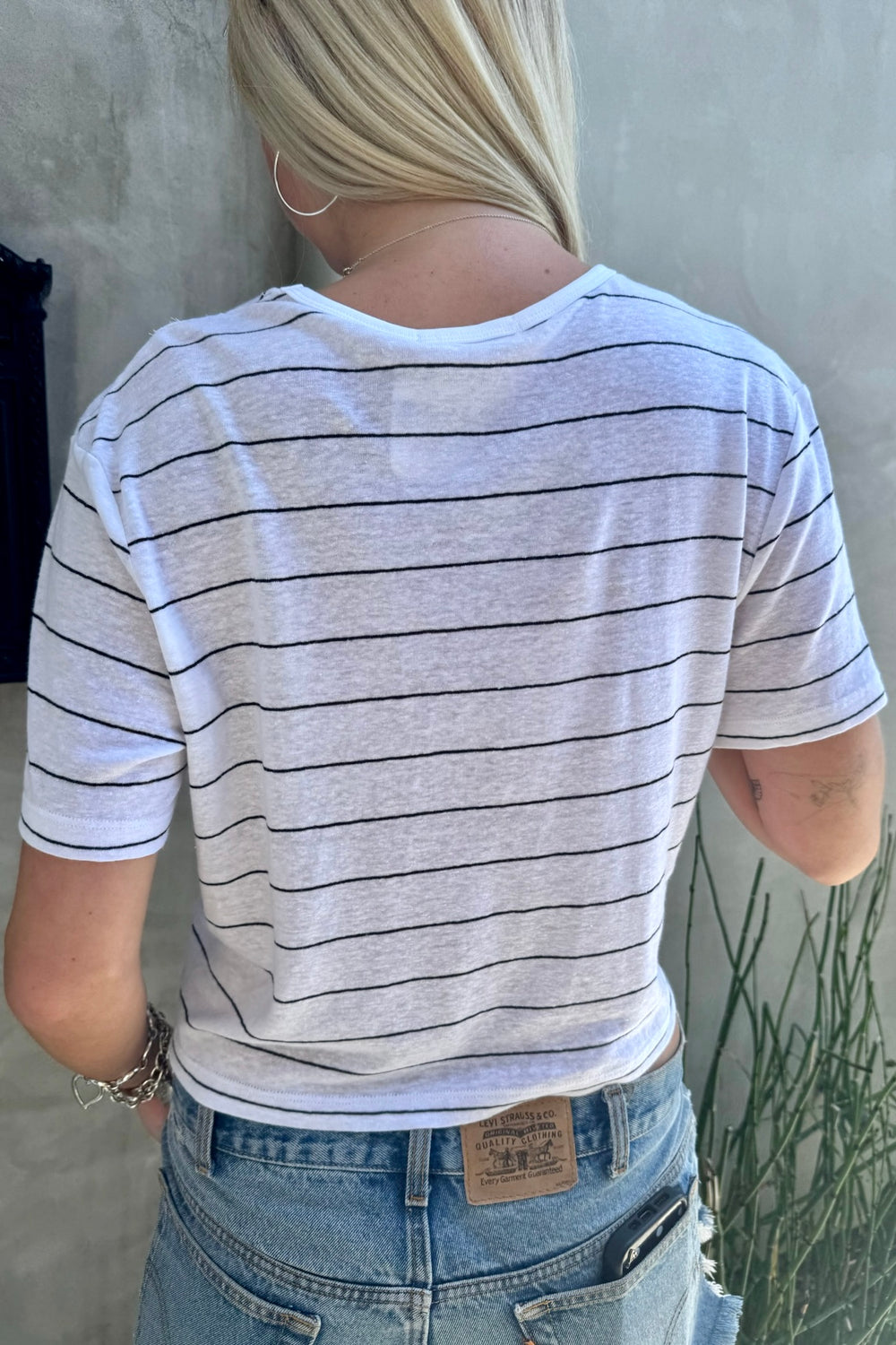 KEEN THE LABEL Keenan Striped Linen Tee-The Shop Laguna Beach
