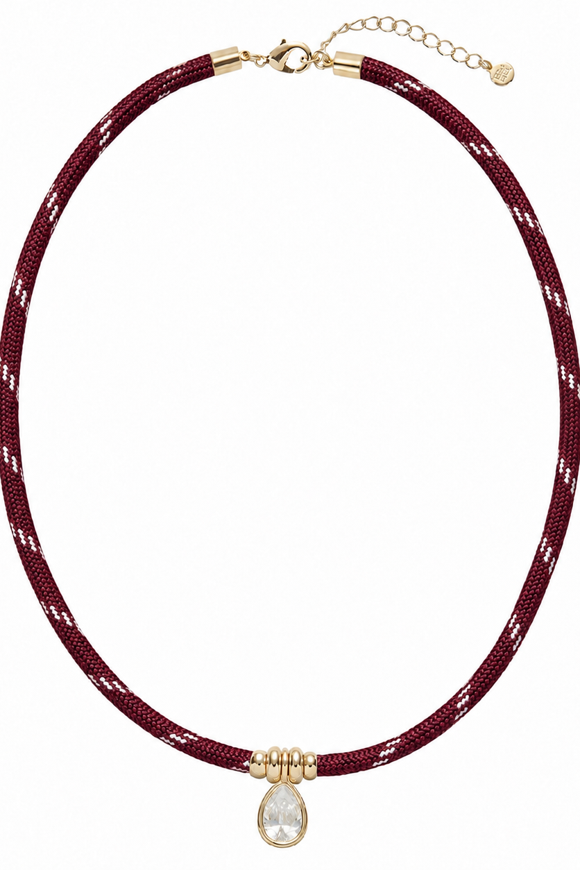 LEO & LUCA Merlot Capri Drop Paracord Necklace-The Shop Laguna Beach