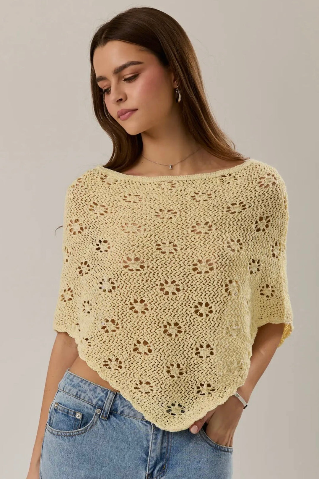KEEN THE LABEL Amery Knit Lightweight Poncho-The Shop Laguna Beach