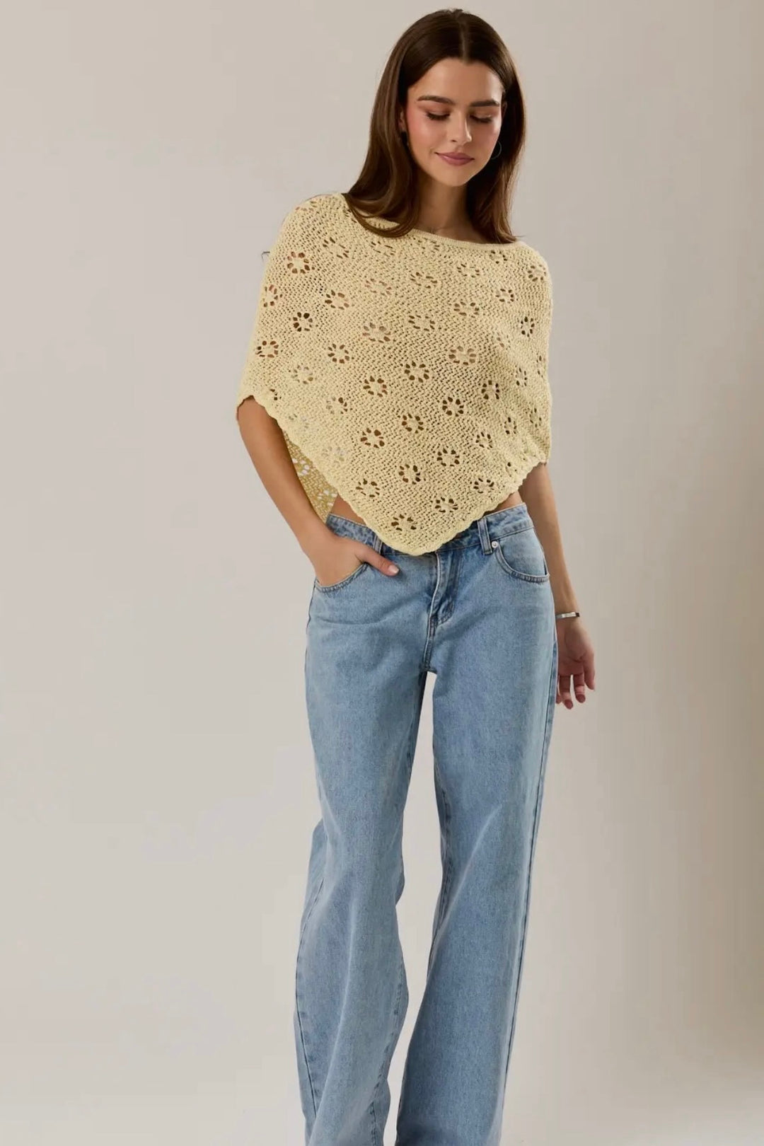 KEEN THE LABEL Amery Knit Lightweight Poncho-The Shop Laguna Beach