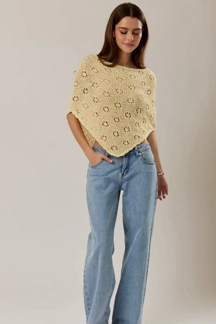 KEEN THE LABEL Amery Knit Lightweight Poncho-The Shop Laguna Beach