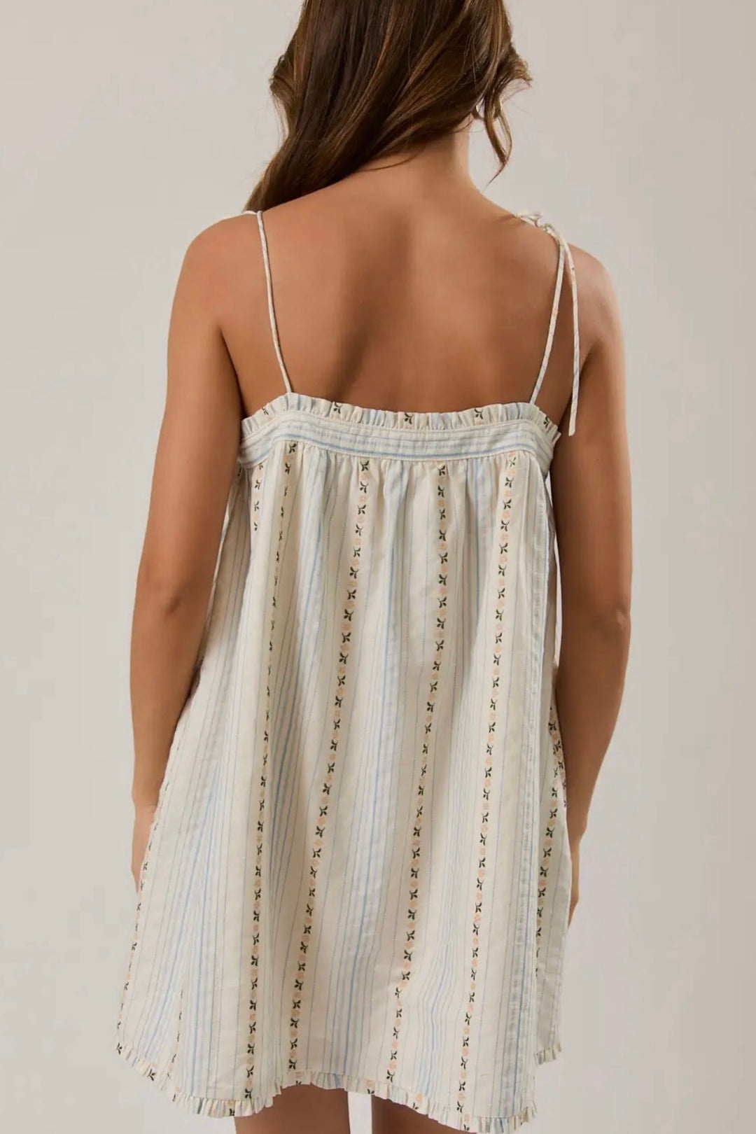 KEEN THE LABEL Vivianna Floral Stripe Mini Dress-The Shop Laguna Beach