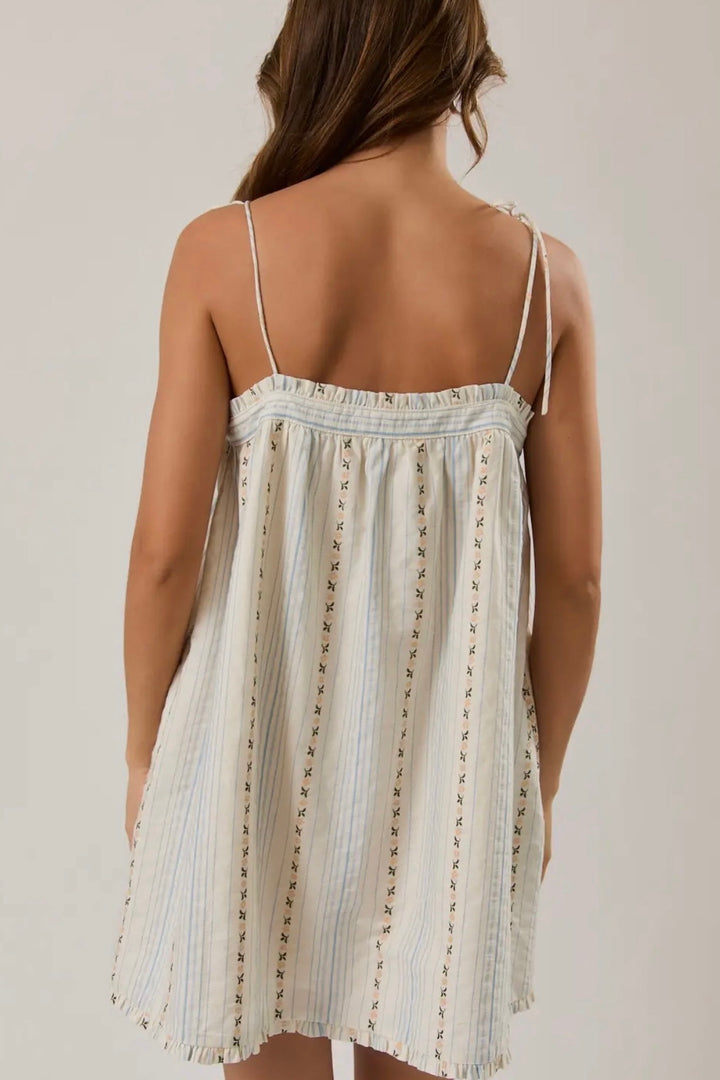 KEEN THE LABEL Vivianna Floral Stripe Mini Dress-The Shop Laguna Beach