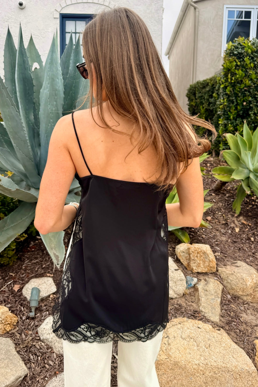 KEEN THE LABEL Lilah Side-Slit Lace Cami-The Shop Laguna Beach