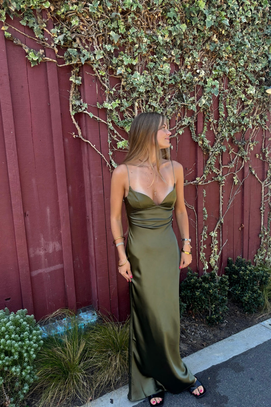 KEEN THE LABEL Milana Satin Maxi Dress-The Shop Laguna Beach