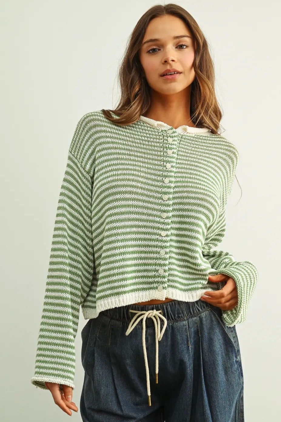 KEEN THE LABEL Carla Striped Cardigan-The Shop Laguna Beach