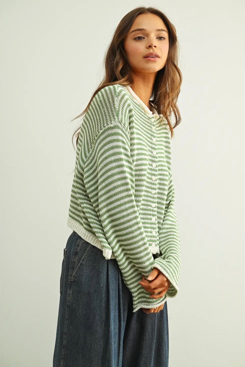 KEEN THE LABEL Carla Striped Cardigan-The Shop Laguna Beach