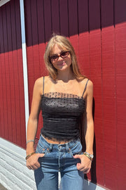 KEEN THE LABEL Aurora Polka Dot Mesh Cami-The Shop Laguna Beach