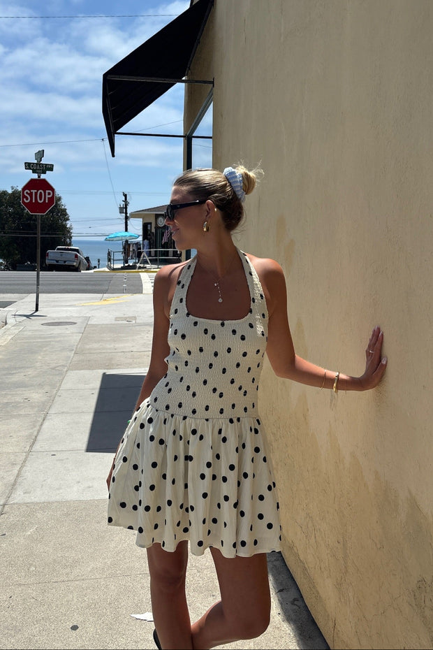 KEEN THE LABEL Felicity Smocked Halter Dress-The Shop Laguna Beach