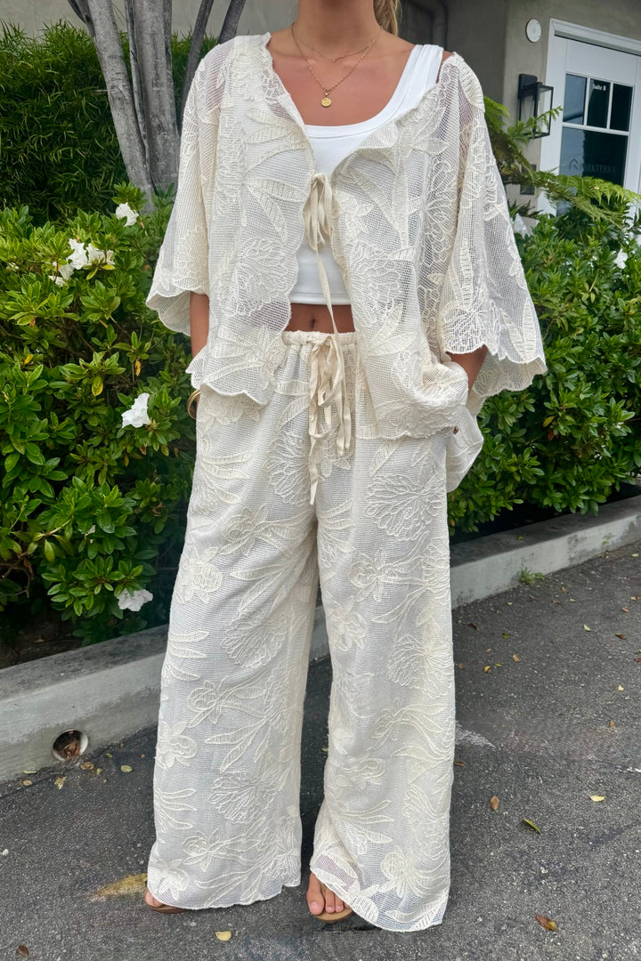 KEEN THE LABEL Rhea Crochet Tie Top-The Shop Laguna Beach