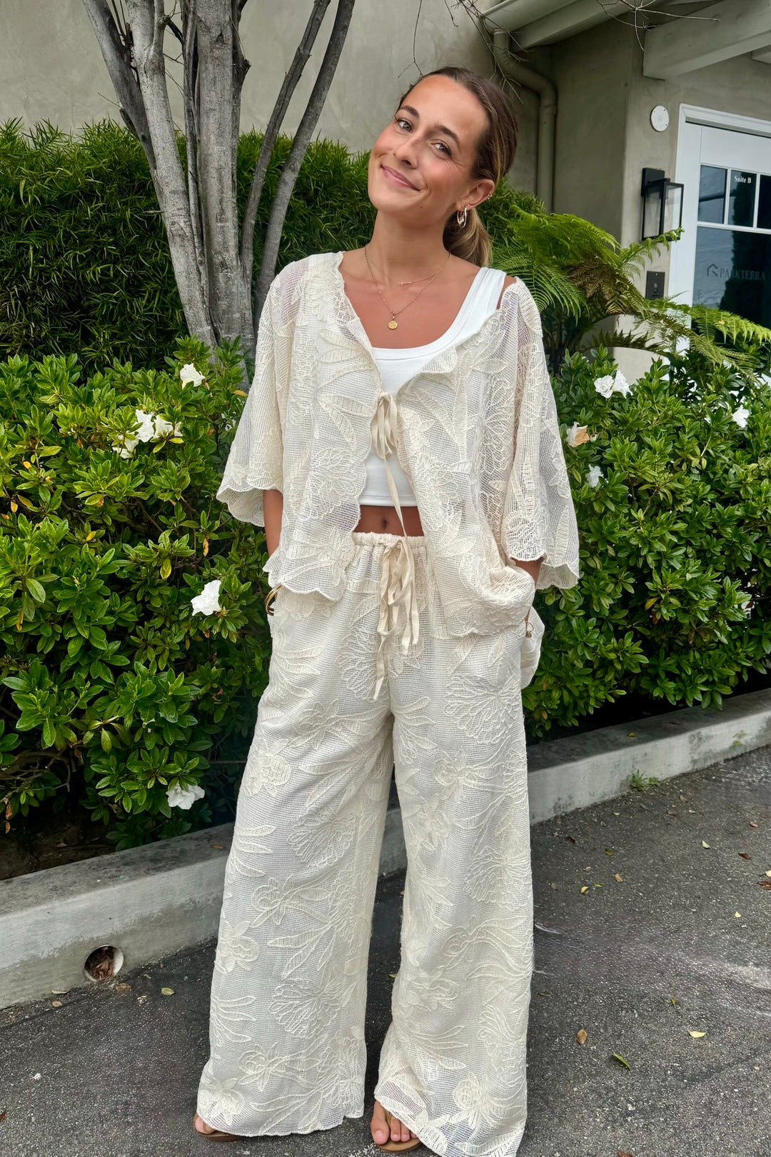 KEEN THE LABEL Rhea Crochet Tie Top-The Shop Laguna Beach