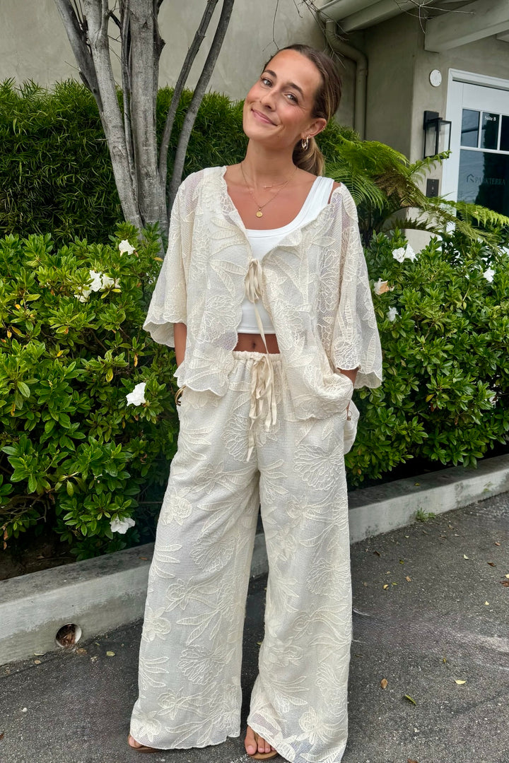 KEEN THE LABEL Rhea Crochet Tie Top-The Shop Laguna Beach