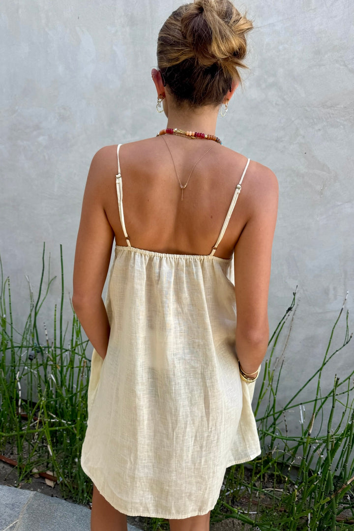 AILA BLUE Lani Linen Mini Dress-The Shop Laguna Beach