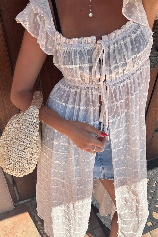 KEEN THE LABEL Kailani Sheer Button-Up Dress-The Shop Laguna Beach