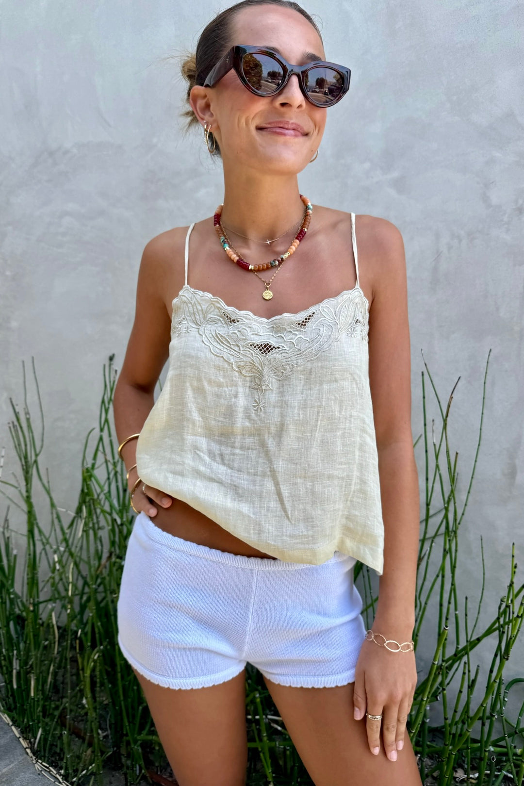AILA BLUE Renew Linen Tank-The Shop Laguna Beach