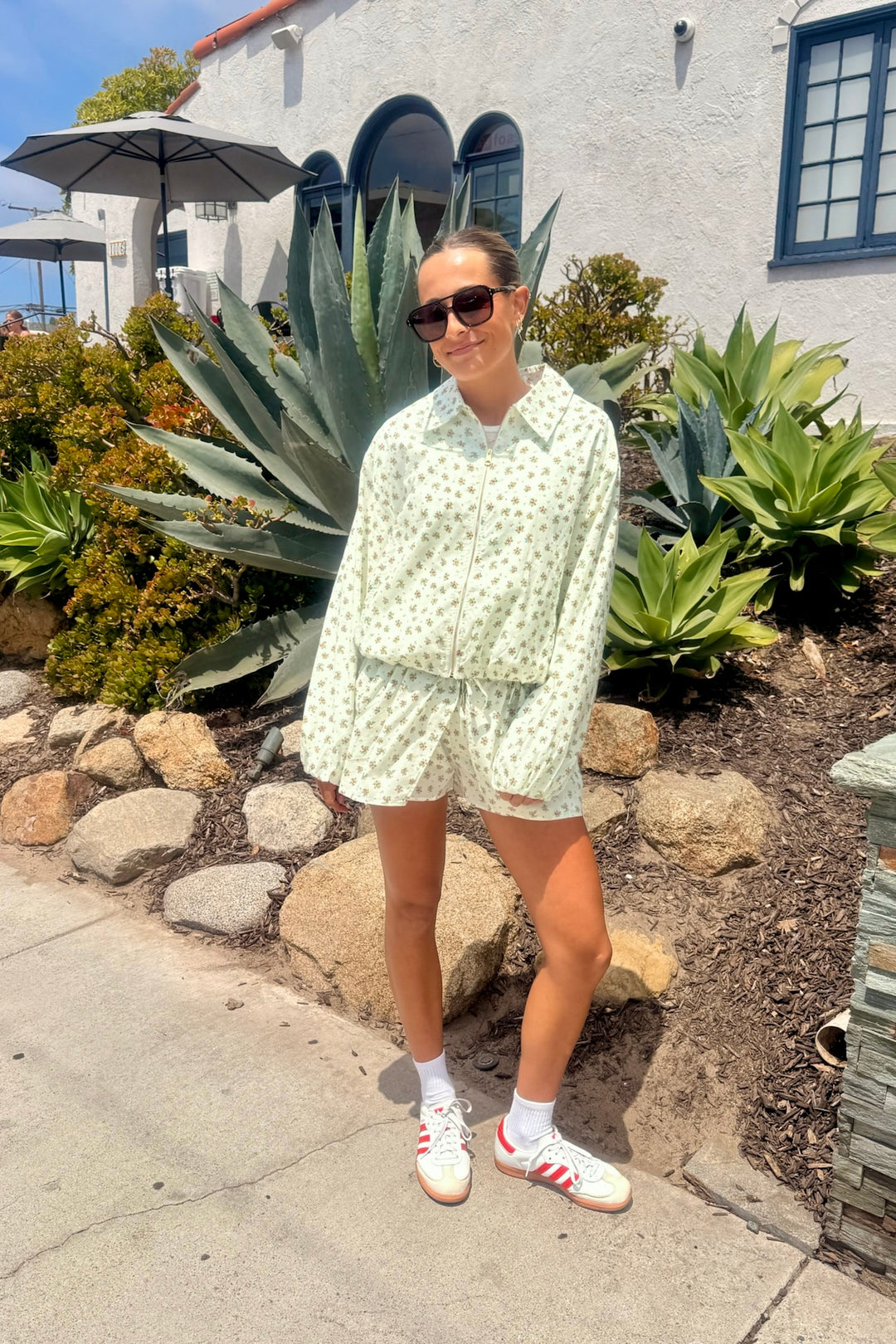 MAUDE CLUB Nadine Floral Zip Jacket-The Shop Laguna Beach