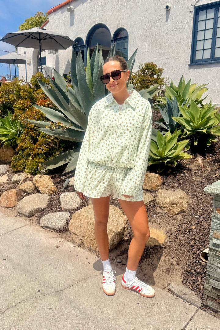 MAUDE CLUB Nadine Floral Zip Jacket-The Shop Laguna Beach