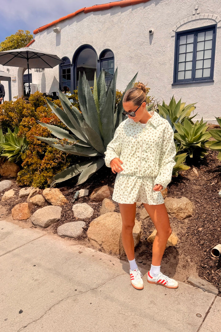 MAUDE CLUB Nadine Floral Zip Jacket-The Shop Laguna Beach