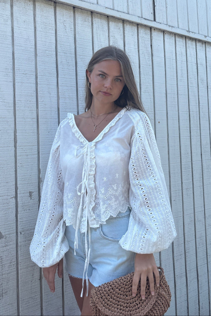 KEEN THE LABEL Hoku Embroidered Cotton Top-The Shop Laguna Beach