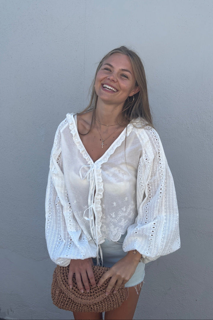 KEEN THE LABEL Hoku Embroidered Cotton Top-The Shop Laguna Beach