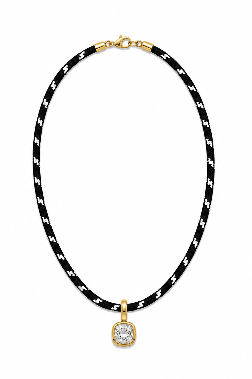 LEO & LUCA Black Charm Paracord Necklace-The Shop Laguna Beach