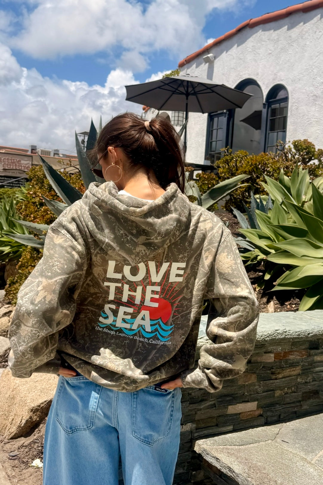 LOVE THE SEA Heavyweight Camo Hoodie-The Shop Laguna Beach