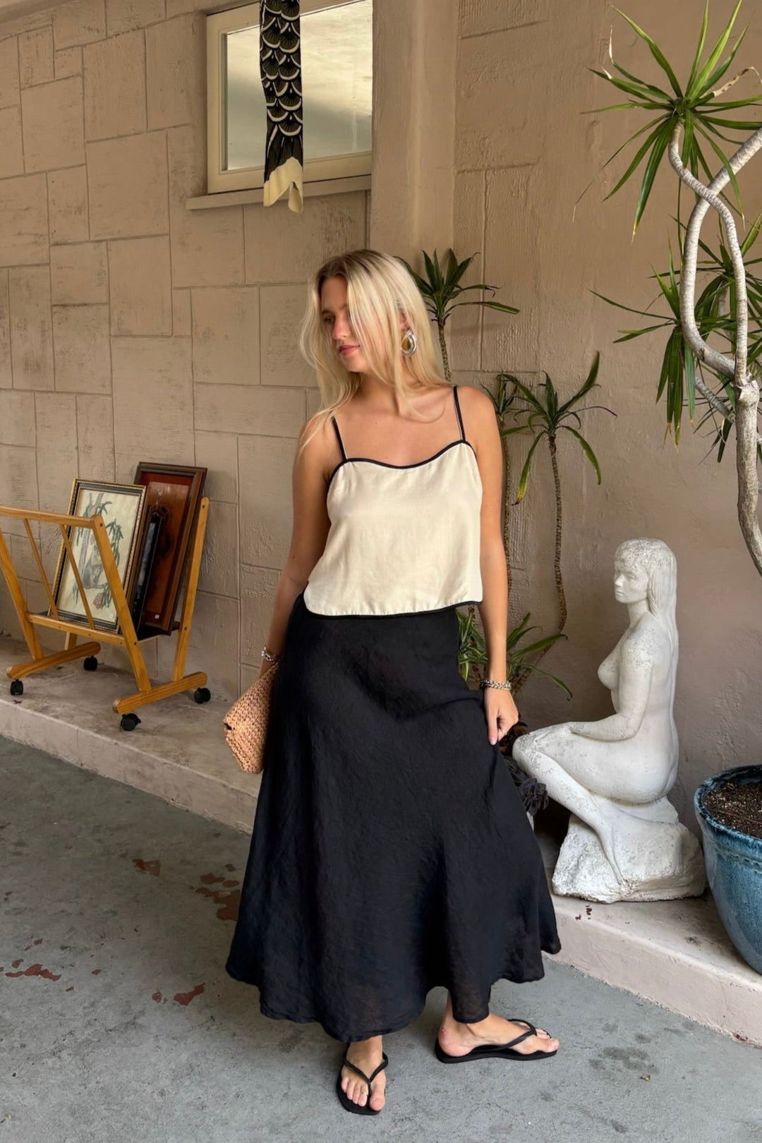 KEEN THE LABEL Yara Linen Midi Skirt - More Colors Available-The Shop Laguna Beach