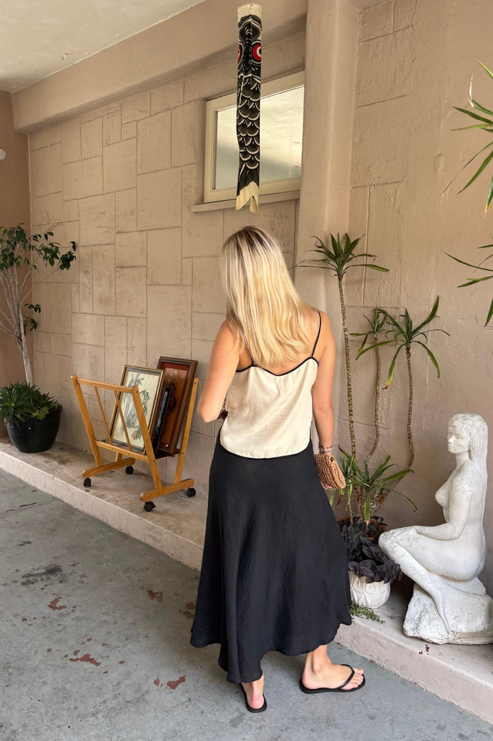 KEEN THE LABEL Yara Linen Midi Skirt - More Colors Available-The Shop Laguna Beach