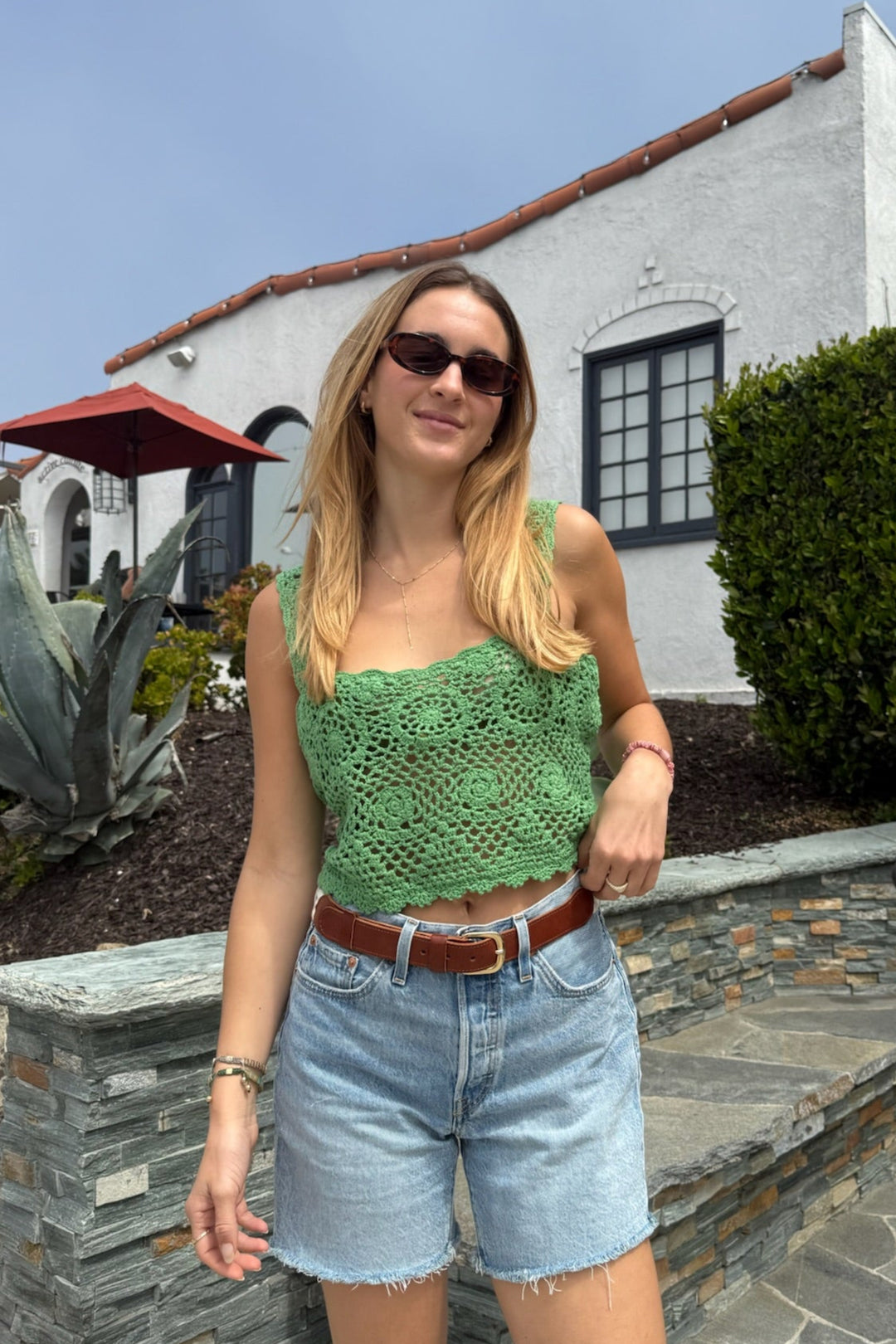 KEEN THE LABEL Marin Crochet Crop Tank-The Shop Laguna Beach