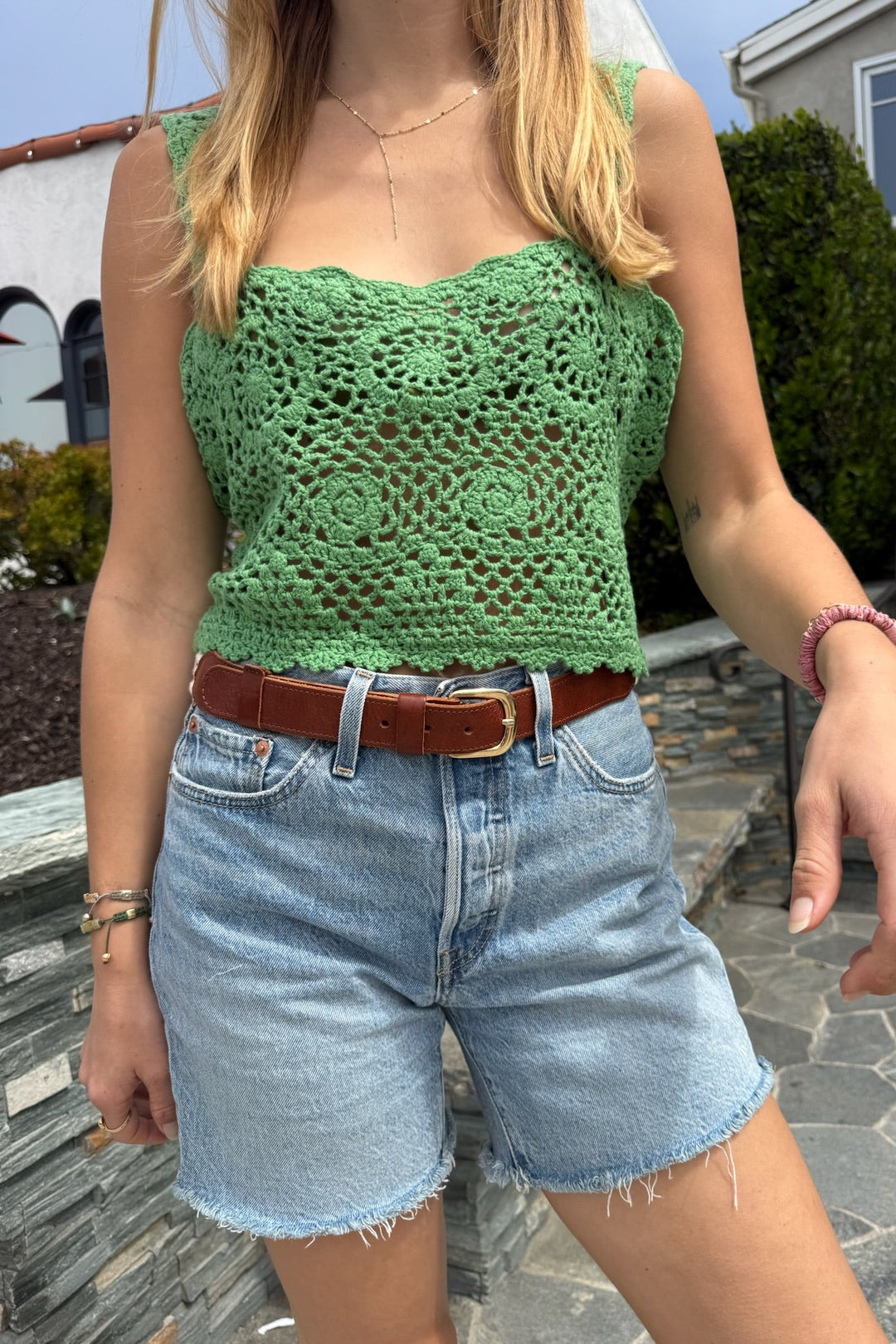 KEEN THE LABEL Marin Crochet Crop Tank-The Shop Laguna Beach