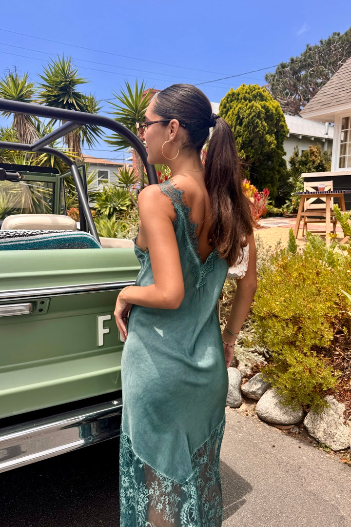 KEEN THE LABEL Beatrice Silky Lace Maxi Dress-The Shop Laguna Beach
