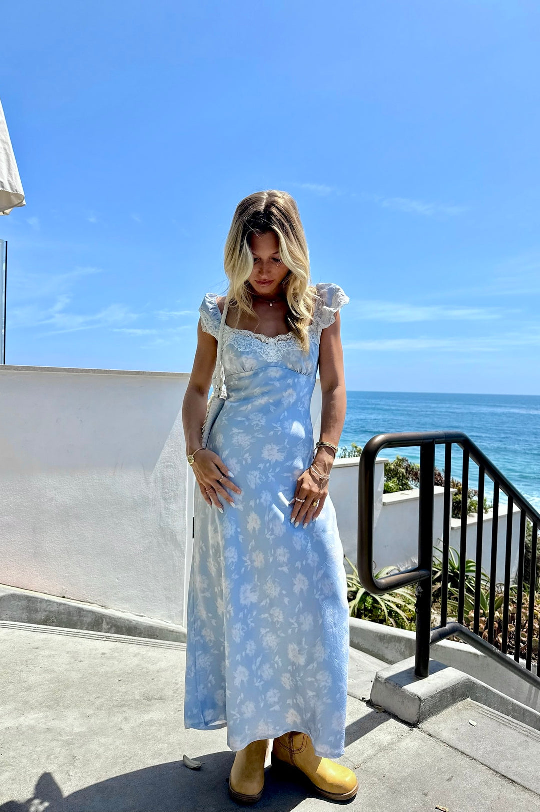 KEEN THE LABEL June Lace Cap Sleeve Maxi Dress