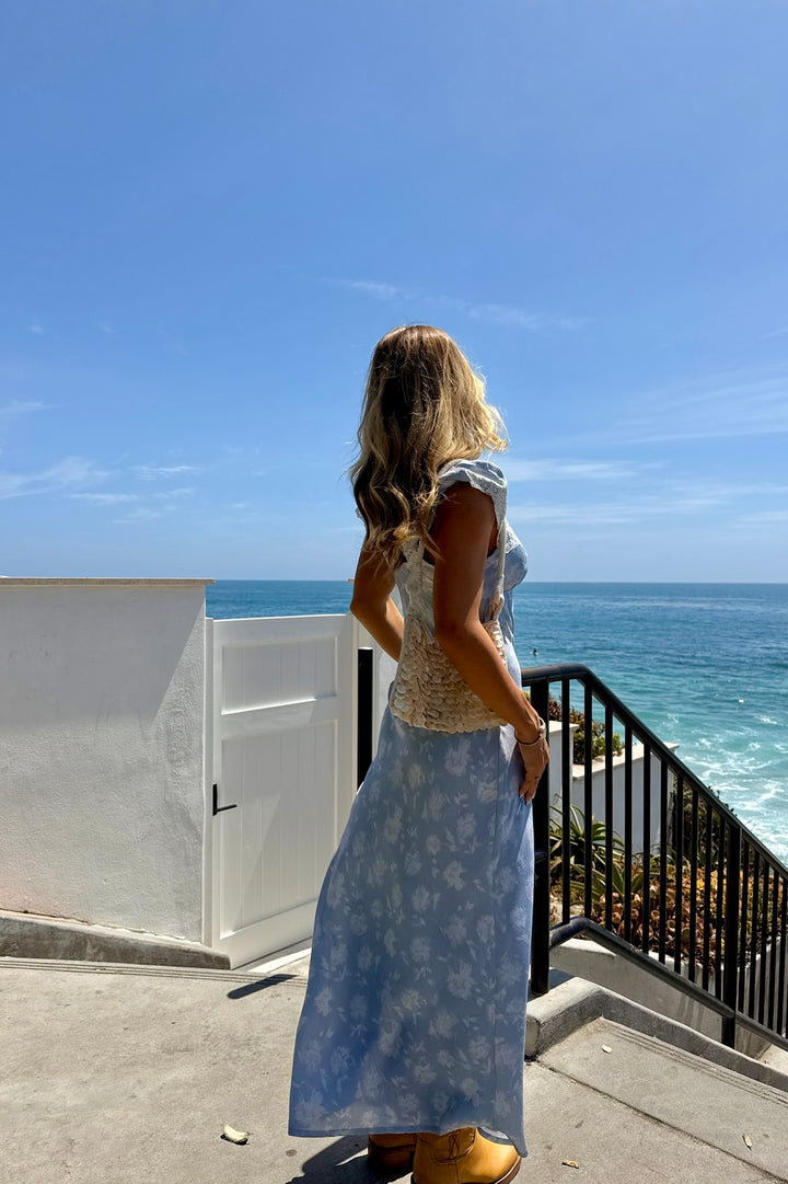 KEEN THE LABEL June Lace Cap Sleeve Maxi Dress