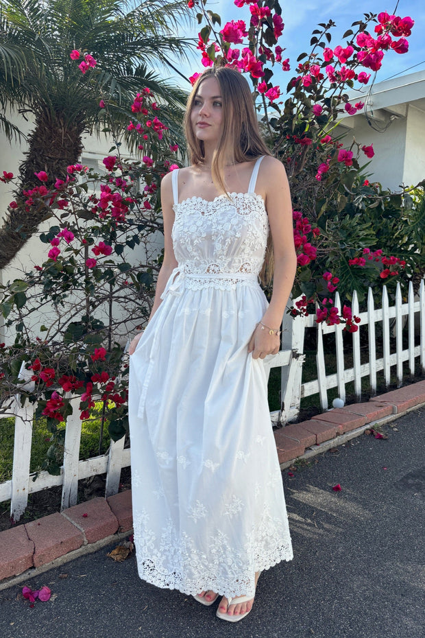 KEEN THE LABEL Leigha Eyelet Midi Dress-The Shop Laguna Beach