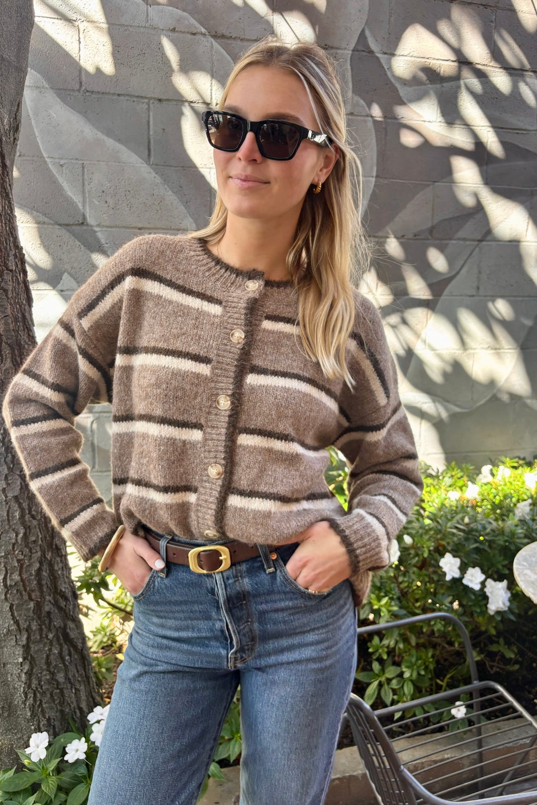 KEEN THE LABEL Miette Striped Cardigan-The Shop Laguna Beach