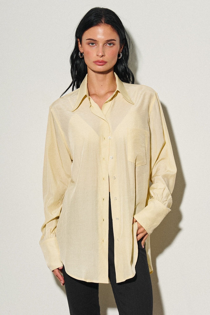 KEEN THE LABEL Isabelli Long Sleeve Silky Buttoned Shirt