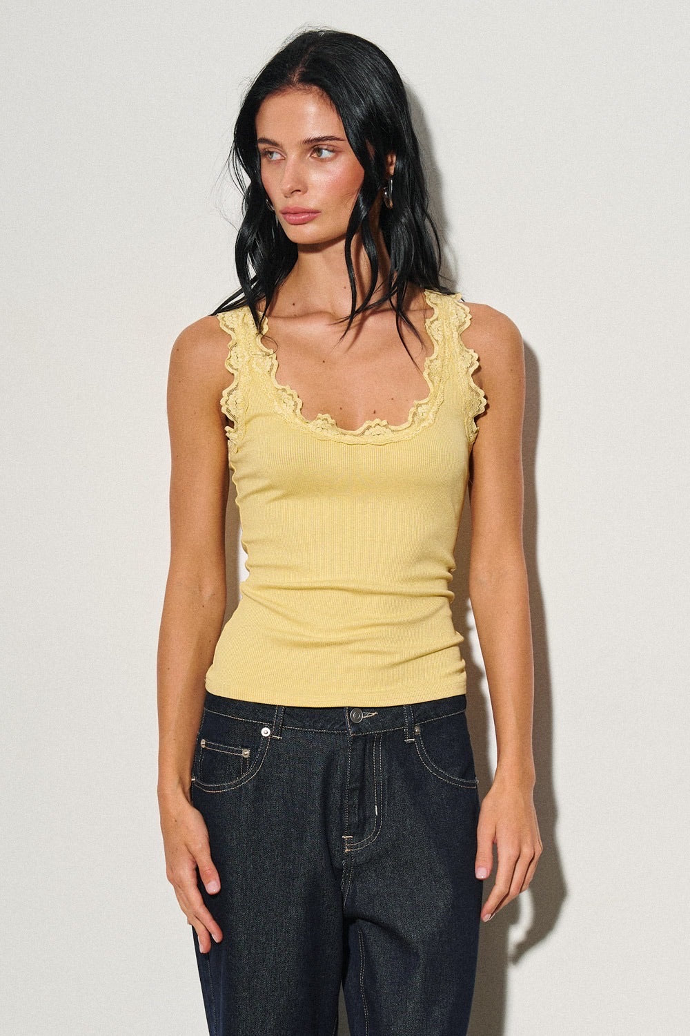 KEEN THE LABEL Tate Lace-Trim Knit Tank - More Colors Available
