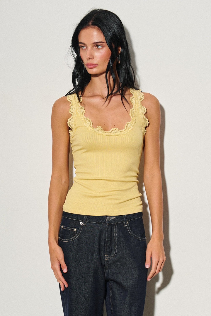 KEEN THE LABEL Tate Lace-Trim Knit Tank - More Colors Available