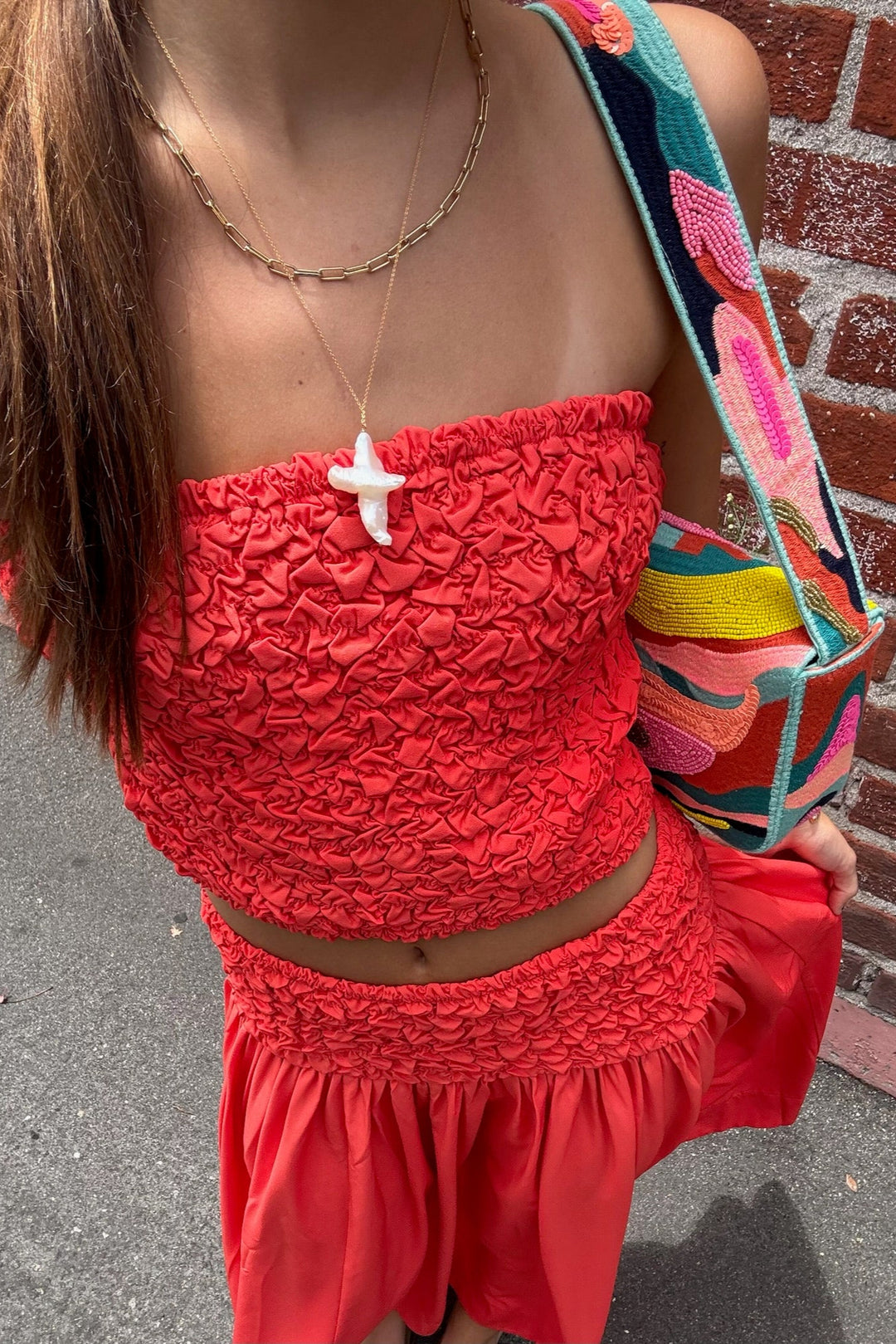 KEEN THE LABEL Calla Smocked Midi Skirt-The Shop Laguna Beach