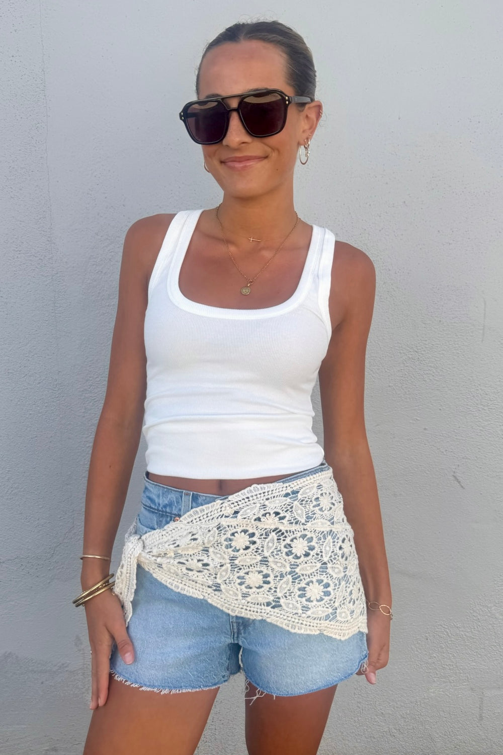 KEEN THE LABEL Pia Crochet Scarf-The Shop Laguna Beach
